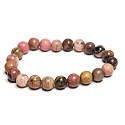 Rhodonite bracelet elastic natural stone, bead 8 mm / 16-17 cm, AA quality, forgiveness stone