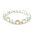 Opalite white matt bracelet elastic, synthetic stone ball 8 mm / 16-17 cm, wishing and hope stone