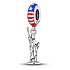 Charm Sterling Silver 925 USA American Flag - Statue of Liberty, travel bracelet pendant