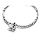 Sterling silver 925 Disney Winnie the Pooh and Piglet - It's not what we have, but who we have, 2in1 heart pendant for bracelet
