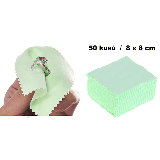 Cleaning cloth - silver cloth green 8 x 8 cm 50 pieces