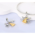 Charm Sterling silver 925 Egypt pyramid, camel, airplane, 3in1 travel bracelet pendant