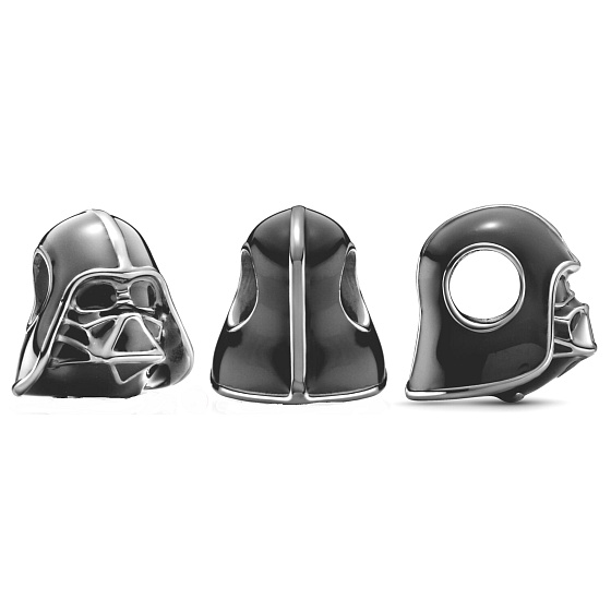 Charm Sterling silver 925 Marvel Star Wars Darth Vader, bead for bracelet