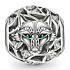 Charm Sterling Silver 925 Wolf, Green Eyes, Animal Bracelet Bead
