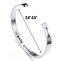 Stainless steel bracelet silver with engraving Keep going, open cuff, 4 mm