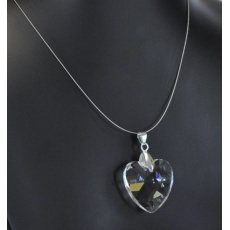 Crystal clear glass, Heart on a string
