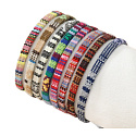 Bohemian Style Beach Ankle Bracelet, Random Color Fabrics 8 Pieces Art, Friendship, Surfing