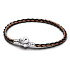 Pletený náramek pro přívěsky charm – černo-hnědý 20 cm