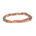 Amber Baltic cognac bracelet elastic natural, nugget irregular approx. 5 mm / 16 - 17 cm, stiff sunlight