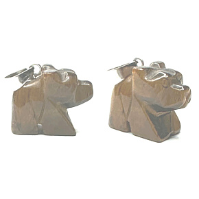 Tiger Eye Bear Pendant natural stone, hand cut figurine 1,8 x 2,5 x 8 mm, stone of the sun and earth, brings luck and wealth