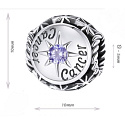Charm Sterling silver 925 Zodiac sign, cubic zirconia Cancer, bead for bracelet