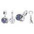 Charm Sterling silver 925 Santa on the moon 2in1, Christmas bracelet pendant