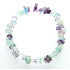 Fluorite rainbow bracelet elastic chopped natural stone 19 cm, genius stone