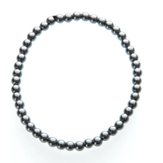 Hematite bracelet elastic natural stone, ball 4 mm / 21 - 22 cm, for men, healthy blood stone