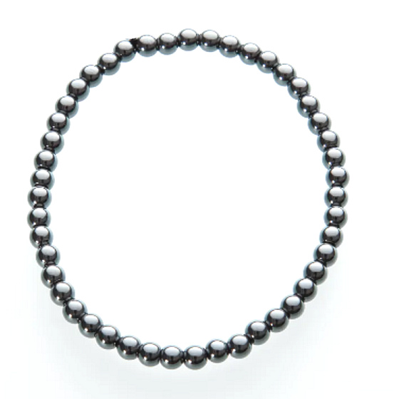 Hematite bracelet elastic natural stone, ball 4 mm / 21 - 22 cm, for men, healthy blood stone