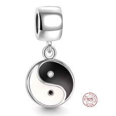 Sterling silver 925 Yin and Yang pendant on bracelet symbol
