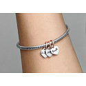 Sterling silver 925 Sharable charm grandmother, mother and daughter - family generation hearts 3in1, pendant bracelet
