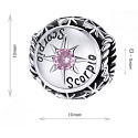 Charm Sterling silver 925 Zodiac sign, cubic zirconia Scorpio, bead for bracelet
