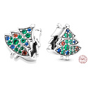 Charm Sterling silver 925 Christmas tree, Christmas charm, Christmas bracelet bead