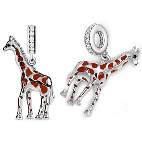 Charm Sterling silver 925 Giraffe, animal bracelet pendant