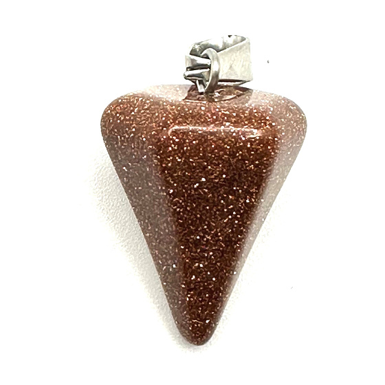 Goldstone gold pendulum natural stone 2,2 cm, stone of ambition