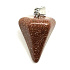 Goldstone gold pendulum natural stone 2,2 cm, stone of ambition