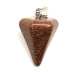 Goldstone gold pendulum natural stone 2,2 cm, stone of ambition