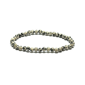 Dalmatian Jasper elastic bracelet natural stone, 4 mm bead / 19 cm, stone of positive energy