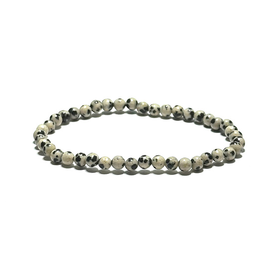 Dalmatian Jasper elastic bracelet natural stone, 4 mm bead / 19 cm, stone of positive energy