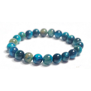 Tiger eye blue multi bracelet elastic natural stone, ball 8 mm / 16-17 cm, stone of the sun and earth, brings luck and wealth