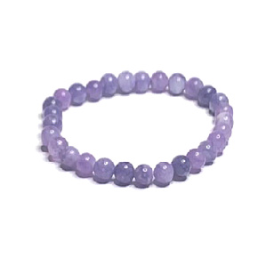 Angelit purple bracelet elastic natural stone, ball 6 mm / 16 - 17 cm, peace stone