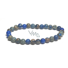 Jasper / Regalite Imperial sea sediment blue bracelet elastic mixed mineral, ball 6 mm / 16 - 17 cm Jasper / Regalite Imperial sea sediment blue bracelet elastic mixed mineral, ball 6 mm / 16 - 17 cm