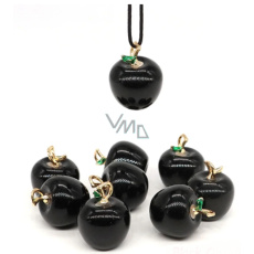 Obsidian apple of knowledge pendant, natural stone 2,7 x 15 mm, stone of salvation Obsidian apple of knowledge pendant, natural stone 2,7 x 15 mm, stone of salvation