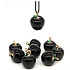 Obsidian apple of knowledge pendant, natural stone 2,7 x 15 mm, stone of salvation