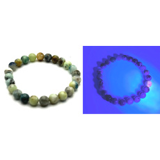 Hackmanit bracelet elastic natural stone, ball 7,5 - 8 mm /16 - 17 cm, stone inner transformation