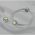 Charm Sterling silver 925 Luminous - Day / night, sun / moon, stopper, clip bead on bracelet universe