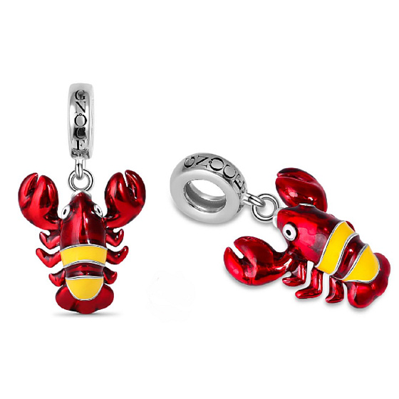 Charm Sterling silver 925 Lobster, animal bracelet pendant