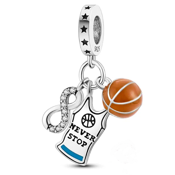 visací přívěsek  Basketbal - nekonečná láska 3v1 ze stříbra