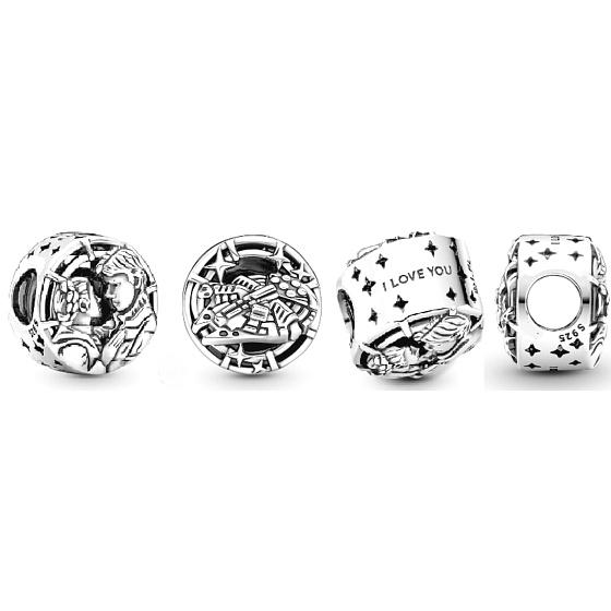 Charm Sterling silver 925 Marvel Star Wars Han Solo and Leia, bead on bracelet movie