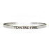 Stainless steel bracelet silver with engraving I can and I will, open cuff, 4 mm