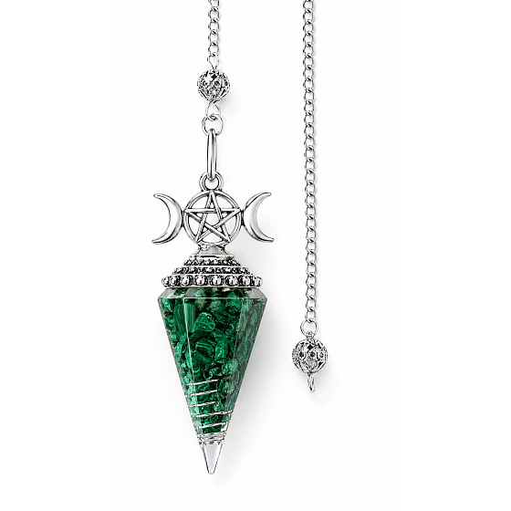 Orgonite pendulum made of malachite | Vintage design | Natural mineral + chain approx. 20 cm