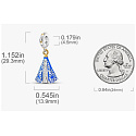 Sterling silver 925 Religious charm Virgin San Juan Lagos Blessed Virgin Mary venerated by Mexican and Texans, pendant bracelet