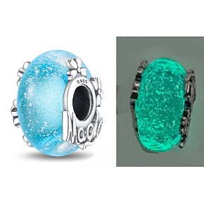 Charm Sterling silver 925 Murano glass friendship charm, friendship bracelet bead Charm Sterling silver 925 Murano glass friendship charm, friendship bracelet bead