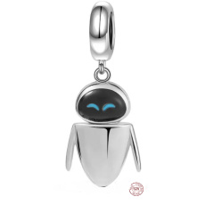 Charm Sterling silver 925 Disney Pixar Wall-E, Eva robot, movie bracelet pendant