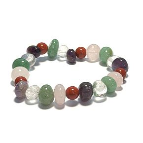 Chakra bracelet elastic natural stone, 16 - 17 cm