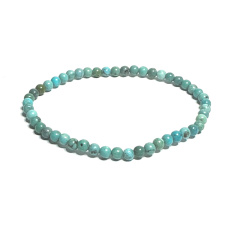 Turquoise bracelet elastic natural stone, ball 4 mm / 16 - 17 cm, bristle stone, talisman of travelers and animal lovers