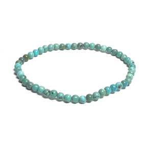 Turquoise bracelet elastic natural stone, ball 4 mm / 16 - 17 cm, bristle stone, talisman of travelers and animal lovers