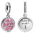 Sterling Silver 925 Birthday Cake Pink, Birthday Bracelet Pendant