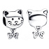 Charm Sterling silver 925 Cat and bow, bead on bracelet pet