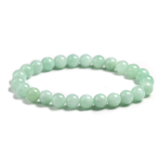Burmese Jadeite AAA 100% elastic bracelet, natural stone, 8 mm bead / 17 cm